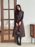 Shuv Polar Knit Quilting Padding Vest One Piece Set (Belt Set)
