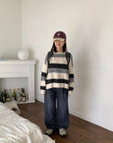 Lofted Stripe Hood Knit