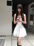 Az Punching Lace Ribbon Sleeveless Bustier Mini One Piece