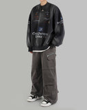 Discharged brushed washed sweatshirt