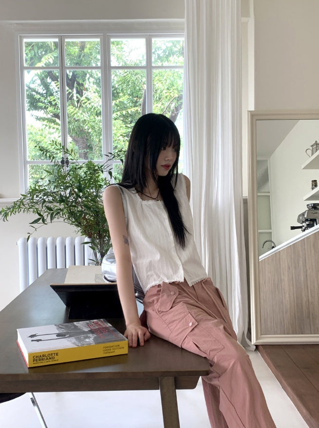 【WONDER WONDER】Tera Pink Two-Way Jogger Wide Cargo Pants WONDER WONDER (ワンダーワンダー) - テラピンクツーウェイ