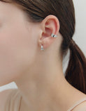H Edition (W) Cream Hoop Earrings