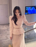 Roche Square Peplum Tweed Jacket