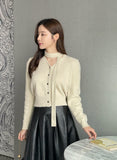 [Tie set] Lanti Heart V-Neck Knit Cardigan