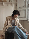 Knittle move linen blouson jacket