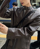 Concrete Crack Leather Jacket