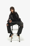 [2-WAY] Skull Bone Knit Zip-up