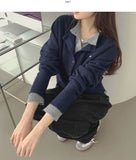 Wool Pendant High-Quality Color Matching Layered Cardigan