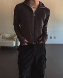 Miren Side Rip High Neck Fleece Zip-up
