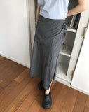 Caro Nylon Slit Layered Wrap Skirt