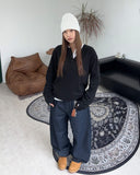 Karen Button Henley Neck Ribbed Knit
