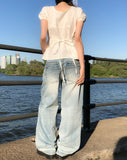 Tero Double Back Pocket Embossed Denim Pants
