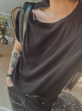Cave Rib Diagonal Zipper Short Sleeve T-shirt