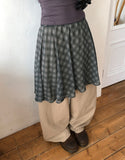 Haen Check Layered Midi Skirt