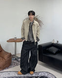 Deon Dyeing High Neck Crop Jacket