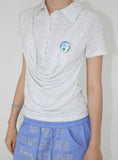 DRAPE LAYERED COLLAR TEE