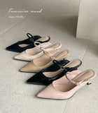 Elfinnu Strap Stiletto Mule Shoes