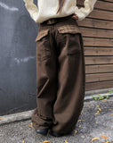 Odi Check Adjust Buckle Brushed Balloon Wide Pants