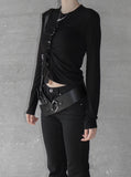 Flea shirring cardigan