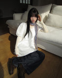 Racket Raw Back Adjust Wide Denim Pants