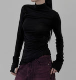 Nose Shirring See-Through Polar Tee