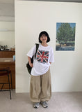 [unisex] Bitmottle Curved Banding Balloon Wide Pants