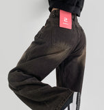 Yellow Teen Washing Long Wide 4 Season Denim Pants