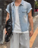 Warvid Muscle Fit Denim Shirt