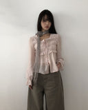 Hakim Romantic Shirred Frill Blouse