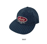 Lucky Lettering Two-Tone Check Camp Cap