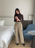 Reducey Button Ribbed Turtleneck Knit