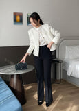 Shurea No Collar Pearl Tweed Jacket