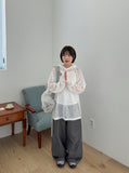 Benlu Rivet Cotton Wide Pants