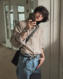 Vivid striped loose fit shirt