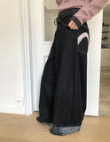 Theron Rolled-up Raw Wide Denim Pants