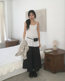 Kurin Frill Shirring Layered Slit Sleeveless One Piece