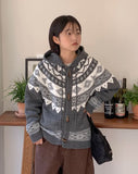 [unisex] Ginhyu Nordic Duffle Hood Knit Cardigan