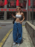 B-point balloon denim pants