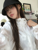 Ropin Flower See-Through Windbreaker Jumper
