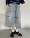 Shuna Summer Cut Washing Light Blue Bermuda Denim Pants