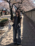 Posin Side Cut Vintage Washing Denim Pants