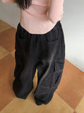 [MADE] Copter Vintage Washing Two-Way Banding Big Cargo Long Wide Denim Pants