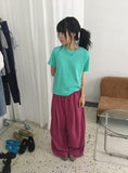 Chibi Color Basic Semi-Crop Short Sleeve Tee