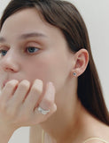 H Edition Silver Pillow Earrings