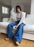 SUMMER KNIT HOOD ZIP-UP