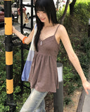 Sella Heart Neck Button Sleeveless Mini One Piece