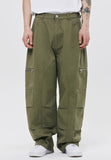 BIKER WASHED WIDE PANTS