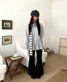 Peuon Layered Frill Button Knit