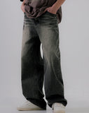 Sand Washed Wide Denim Pants