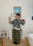 Natoy Ribbed Crop Knit Cardigan